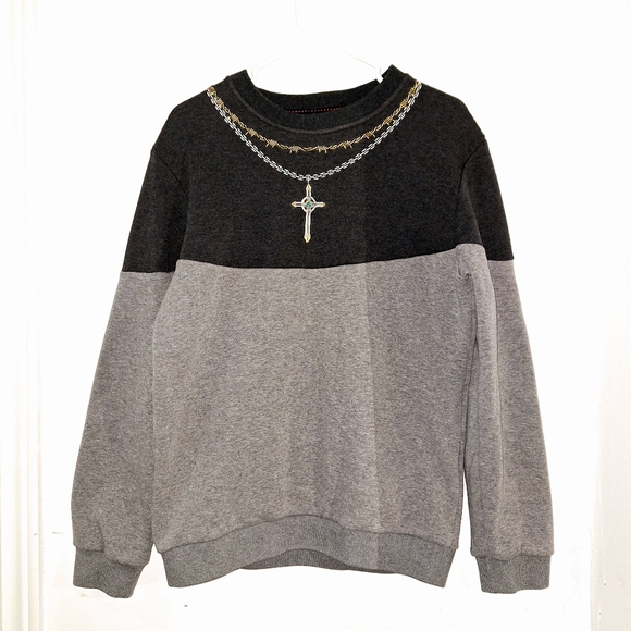 Grey Cross with Turquoise Gem Stone - Small - Picture 2 of 5